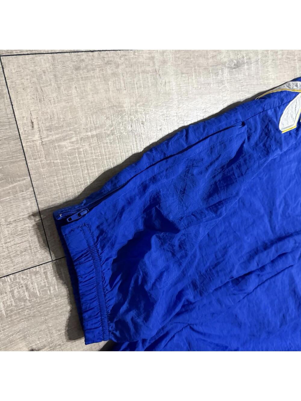 Reebok Rare Vintage Logo Blue white Windbreaker‎ Pants Men Large - Picture 6 of 8